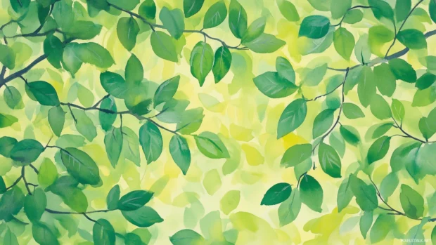 Lively green, watercolor background, fresh natural tones.