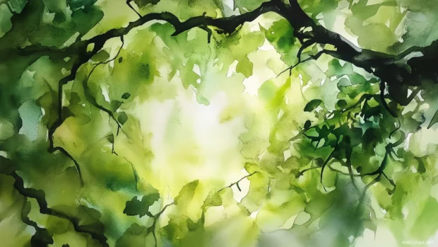 Lively green watercolor background with fresh, natural tones.