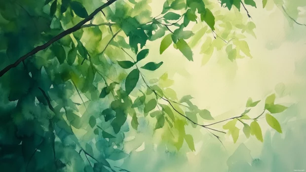Lively green watercolor background with fresh, natural tones.