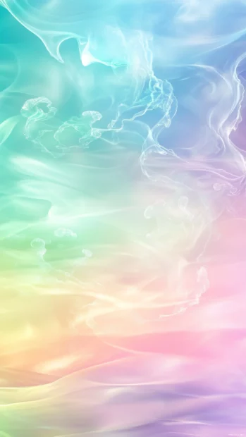 Lock screen Wallpapers 4K dreamy pastel rainbows softly merging across the sky in a calm scene.