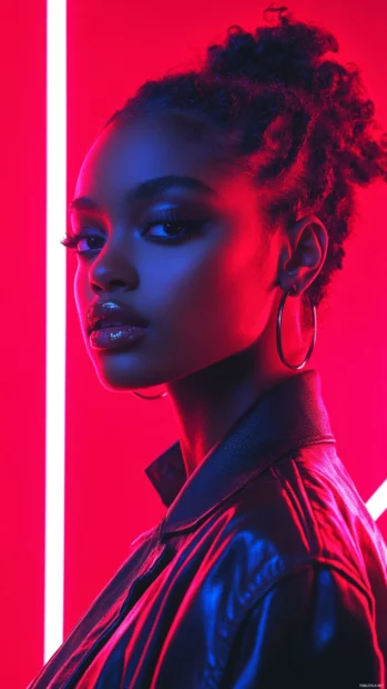 Lock screen Wallpapers 4K neon lights creating bold geometric contrasts for a cool edgy feel.