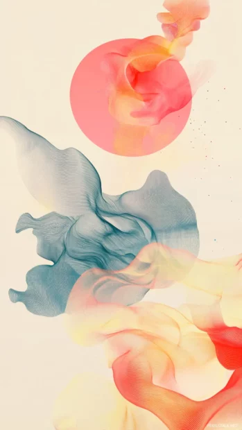 Lock screen Wallpapers aesthetic dancing with abstract curves and soft geometric waves.