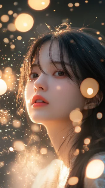 Lock screen Wallpapers for smartphones showing delicate bokeh light effects.