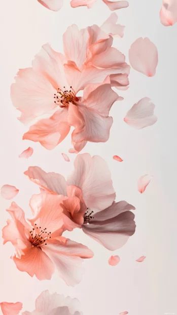 Lock screen Wallpapers showing delicate cherry blossom petals drifting gently.