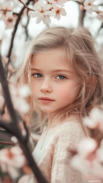 Lock screen flower wallpapers with cherry blossom branches, soft pink and white tones.