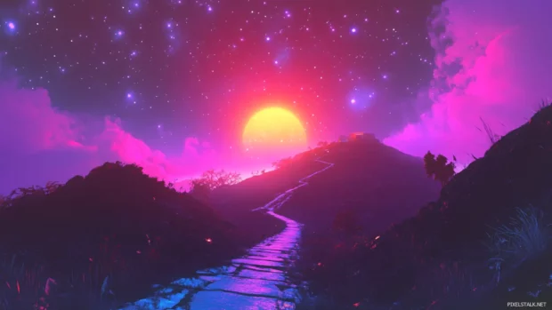 Lonely pathways wandering through star fields.