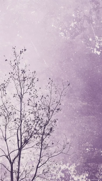 Lonely trees cradled by quiet violet stars, awakening the dream within faded lilac starry sky wallpaper.