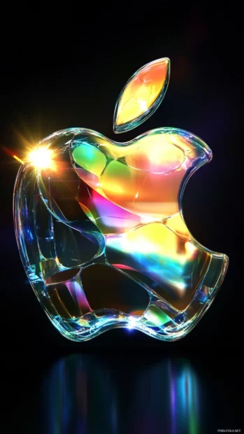 Long tail keyword inspired Apple iPhone Wallpapers with futuristic Apple holographic logo.