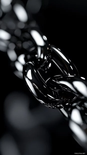 Luxury Black Lock screen Wallpapers with chrome reflections and black backgrounds.