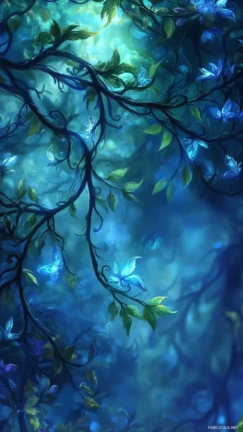 Magical Moving iPhone Wallpapers with enchanted vines slowly twisting and unfurling.