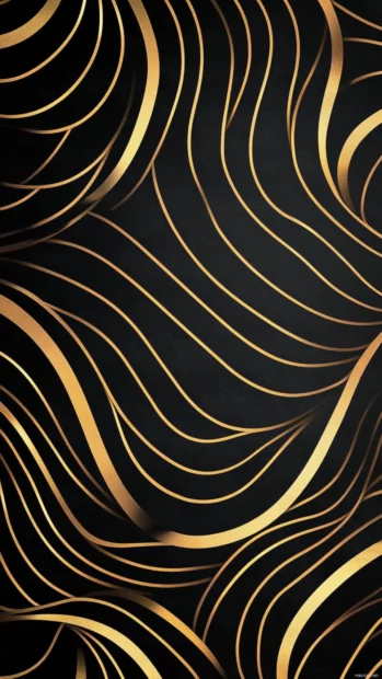 Minimal black and gold patterns creating an elegant lock screen.