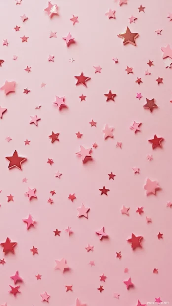 Minimal stars and stripes over a pale pink girly wallpaper background.