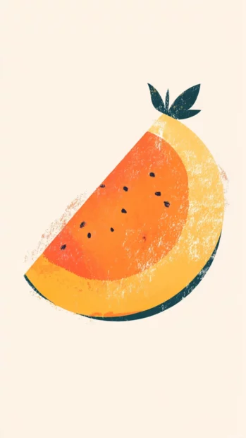 Minimal summer iphone wallpapers with fresh fruit illustrations and gentle brush textures.