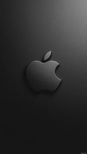 Minimalist Apple logo on a simple matte black surface.