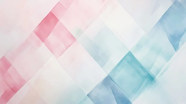 Minimalist Pastel Watercolor Wallpaper With Soft Geometric Patterns And Gentle Hues.