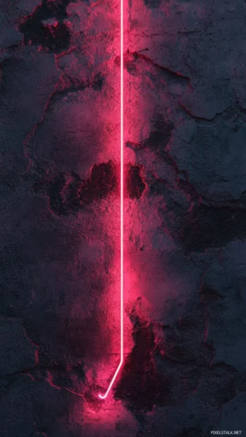 Minimalist heart line glowing in neon pink inspired by Minimalist neon heart art.