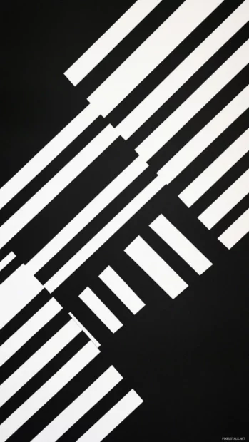 Minimalist sharp lines creating bold contrast patterns.