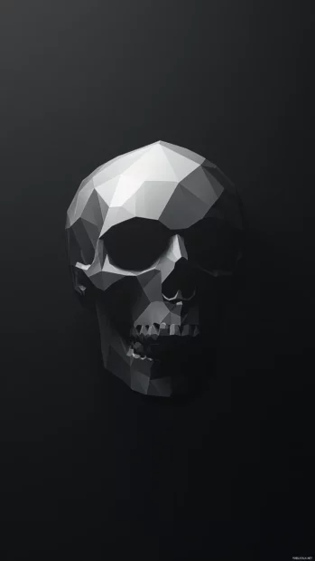 Minimalist skull iPhone wallpapers with clean geometry and matte texture.