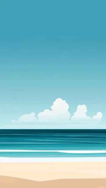 Minimalist summer background showcasing gentle seafoam and clear skies.