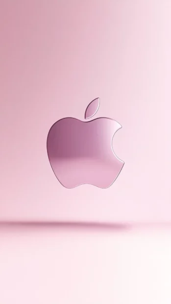 Minimalist white Apple logo floating over pastel Apple iPhone Wallpapers.