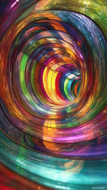 Mirror tunnels of color bouncing reflections into a vortex of slow trippy motion.