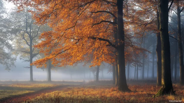 Misty forest morning in high resolution, perfect for Forest PC Wallpapers.