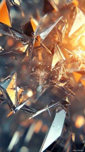 Modern Cool Moving Wallpapers with glass shards spinning and reflecting light.