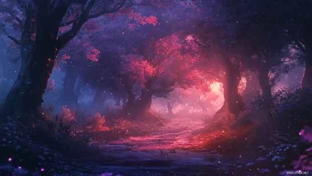 Moody enchanted forest in cinematic colors, optimized for Forest PC Wallpapers.