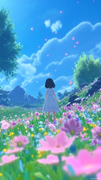 Morning breeze playing with Pretty Flower blossoms.