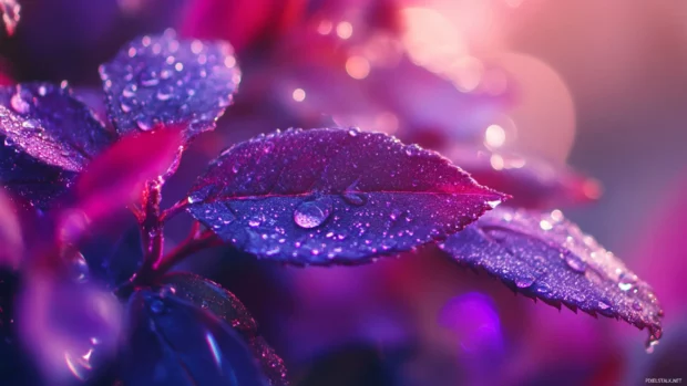 Morning dew sparkling on Roses leaves.