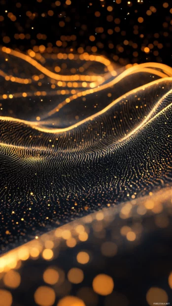 Moving patterns of soft glowing dots forming constellations.