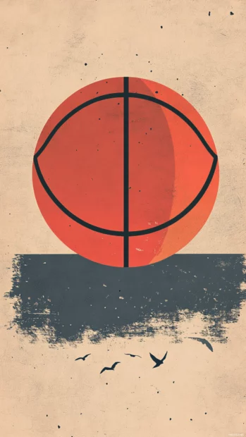 Muted tone basketball aesthetic wallpaper for iPhone users who love minimalism.