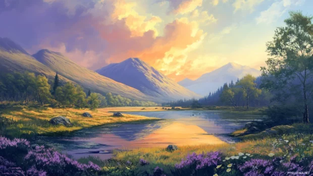 Nature echoes in the stillness of a highland sunrise.