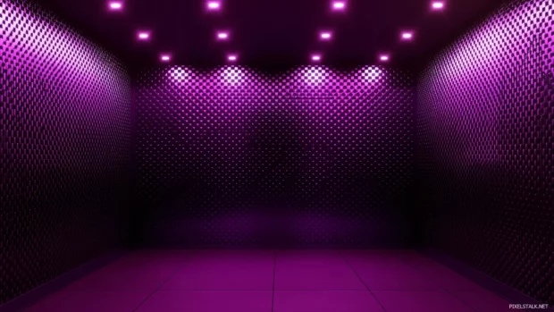 Neon purple grid background with empty space for text, retro wave 80s style vector illustration, Retro style.
