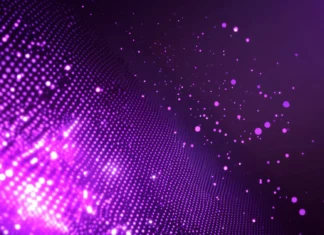 Neon purple grid background with empty space for text, retro wave 80s style vector illustration, retro style.