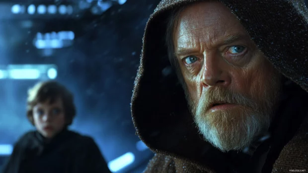 Obi Wan Kenobi guarding Luke, featured in latest Star Wars wallpapers for PC screens.