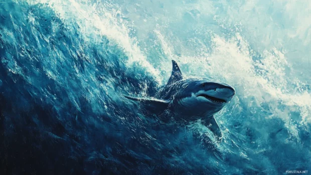 Ocean current brushing past the fins of whale shark.
