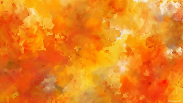 Orange watercolor background with warm, vivid hues.