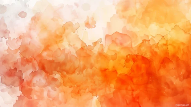 Orange watercolor background with warm, vivid hues.