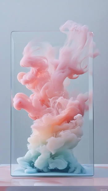Pastel Android lock screens displaying slow motion ink plumes in water.