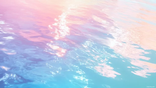 Pastel colors reflecting over the calm sea, a pastel ocean background for desktop.