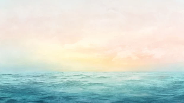 Peaceful Pretty Ocean blending with pastel sky inspired by Pretty beach and ocean wallpaper.