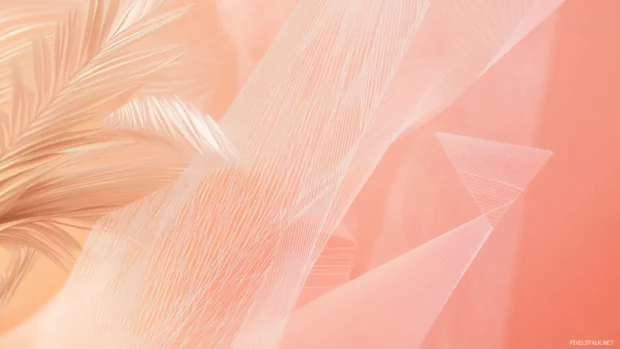Peach tone Lock screen with faint geometric lines.