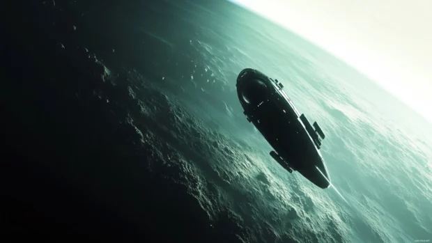 Perfect astronaut themed 4K wallpaper for desktop with minimal lighting and a deep cosmic void.