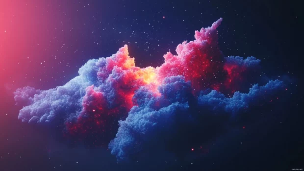 Pixel art galaxy positioned with minimalist balance and contrast.