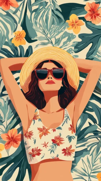Preppy Summer Wallpapers with floral patterns and summer quotes woven throughout.