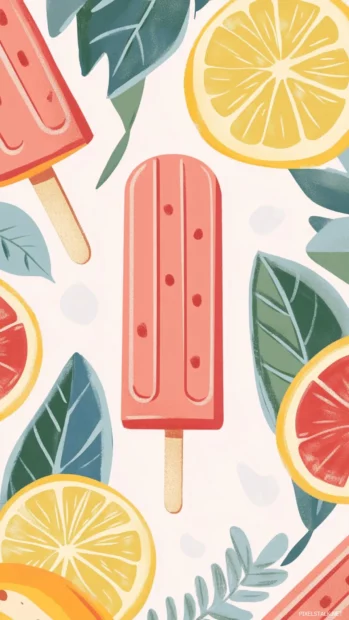 Preppy Summer highlights with fruity popsicles and delicate lines.