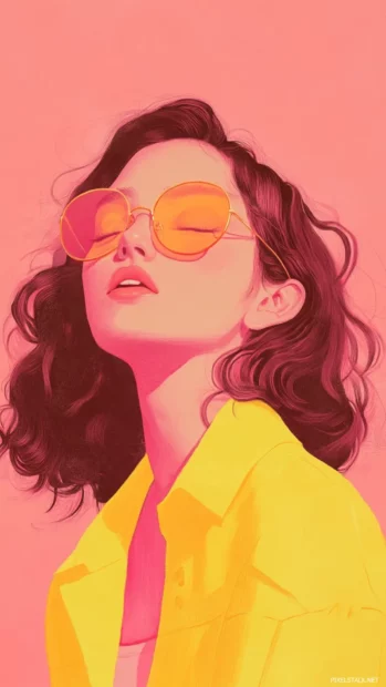 Preppy Summer tones blending lemon yellow and coral pink in soft patterns.