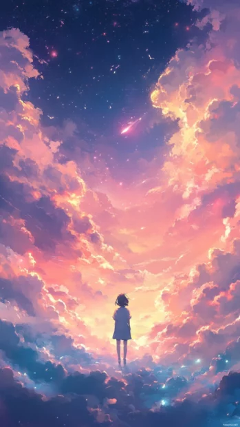 Pretty Phone Wallpapers, Pretty sky filled with glowing pastel clouds.