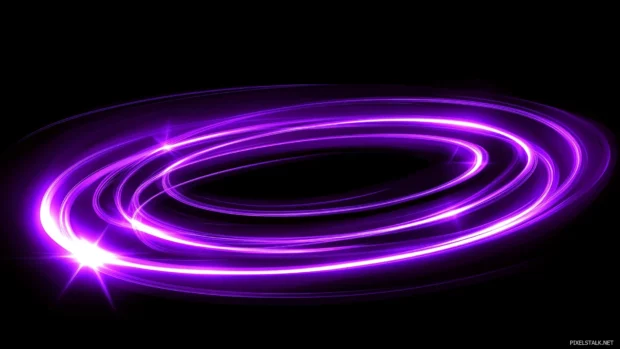 Purple neon lines radiant forming elegant spiral dark backdrop.